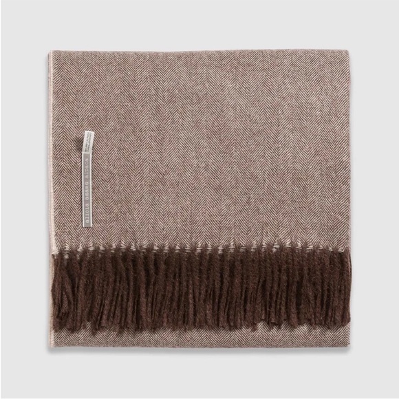 Alicia Adams Alpaca Herringbone Throw NEW
